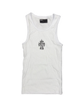HMDD Flame Cross Tank Top White