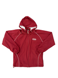 Chaser Windbreaker Removable Hood Burgundy / White Zip Up Jacket