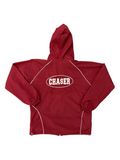 Chaser Windbreaker Removable Hood Burgundy / White Zip Up Jacket