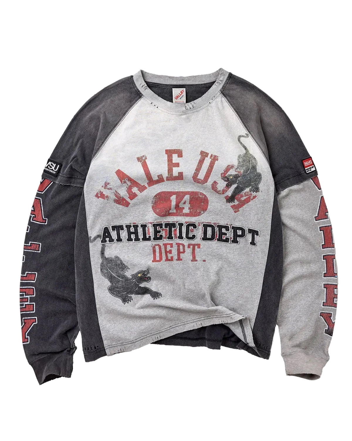 Vale Forever Varsity Long Sleeve Tee Shirt Grey