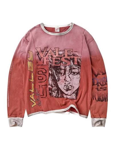 Vale Forever Hot Mess Long Sleeve Tee Shirt Red