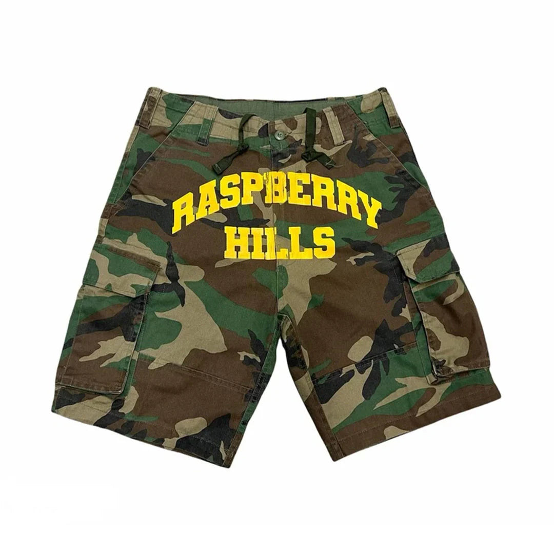 Raspberry Hills Logo Cargo Shorts Camo
