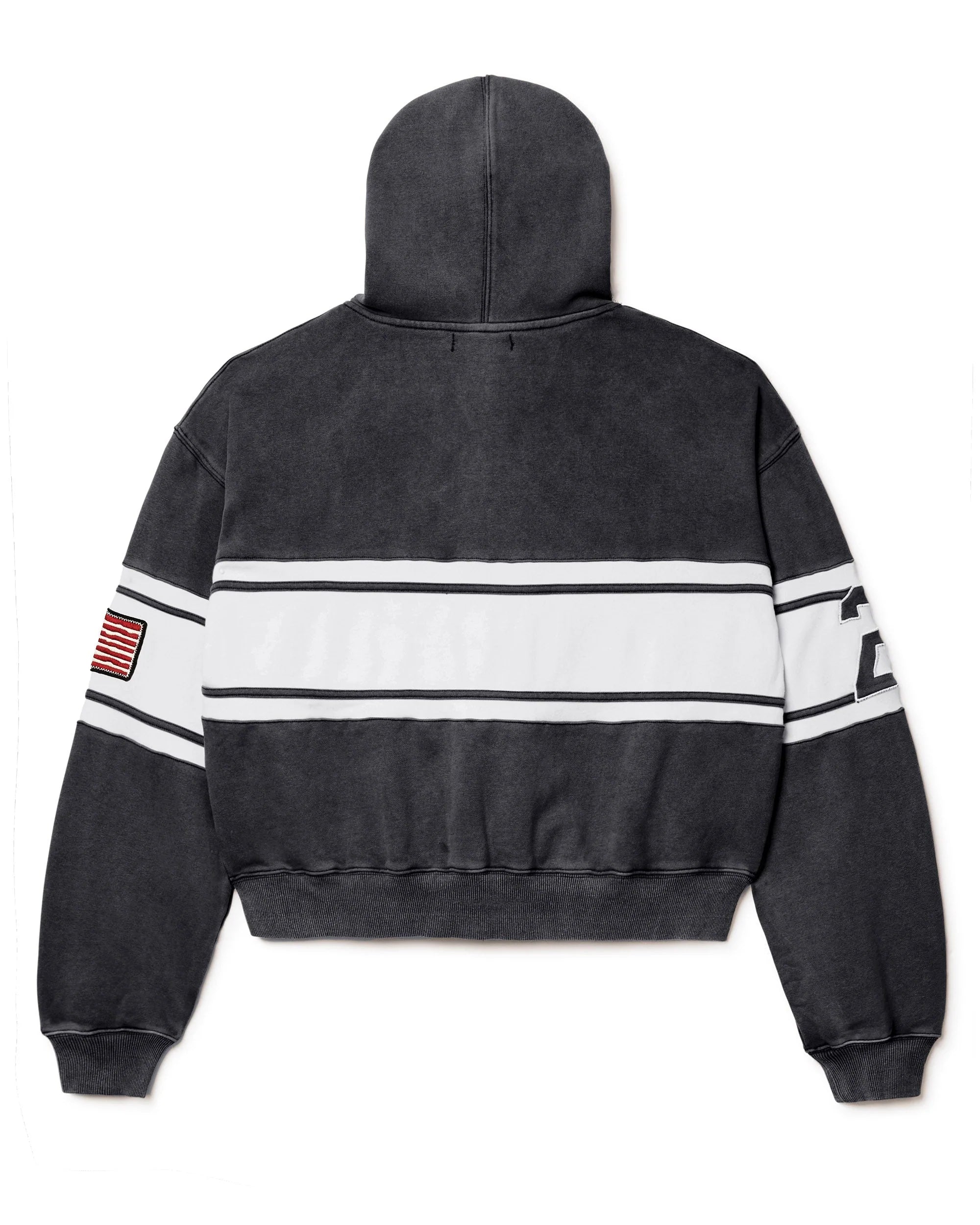 Vale BLACK CURSIVE ZIP UP HOODIE