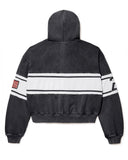 Vale BLACK CURSIVE ZIP UP HOODIE