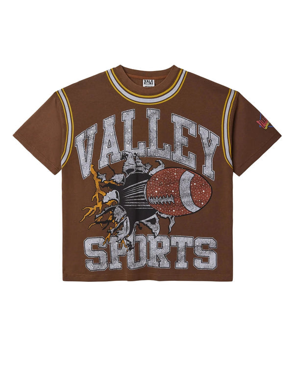 Vale Valley Sports Stealth Brown football bling Tee Shirt