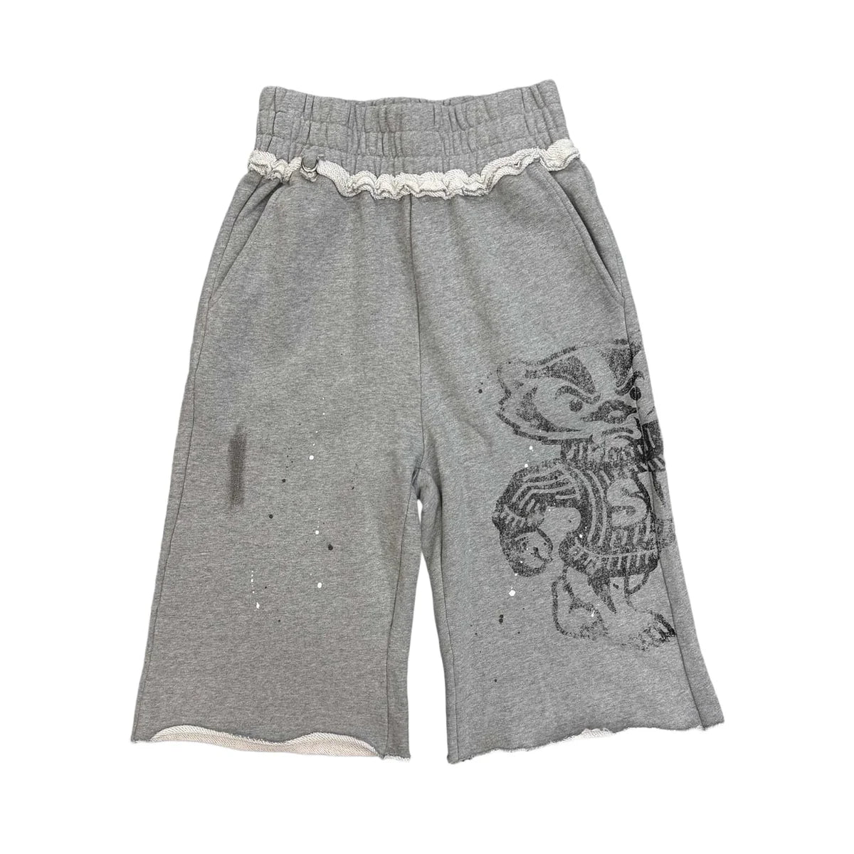 Saint Vanity Black Badgers Shorts Grey
