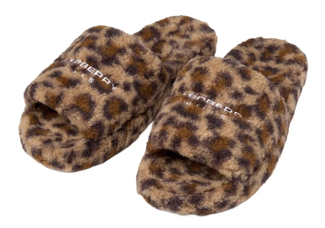 Raspberry Hills Cheetah Print Fur Slides