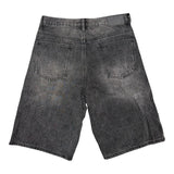LostShdws Embossed Jean Shorts Black
