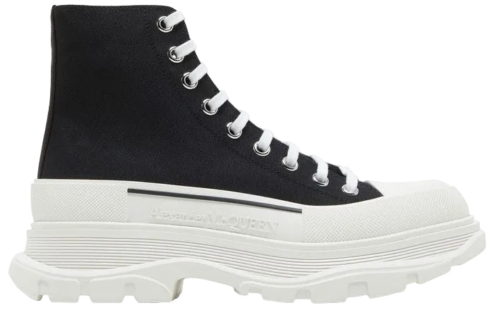 Alexander McQueen Tread Slick Boots Black White USED