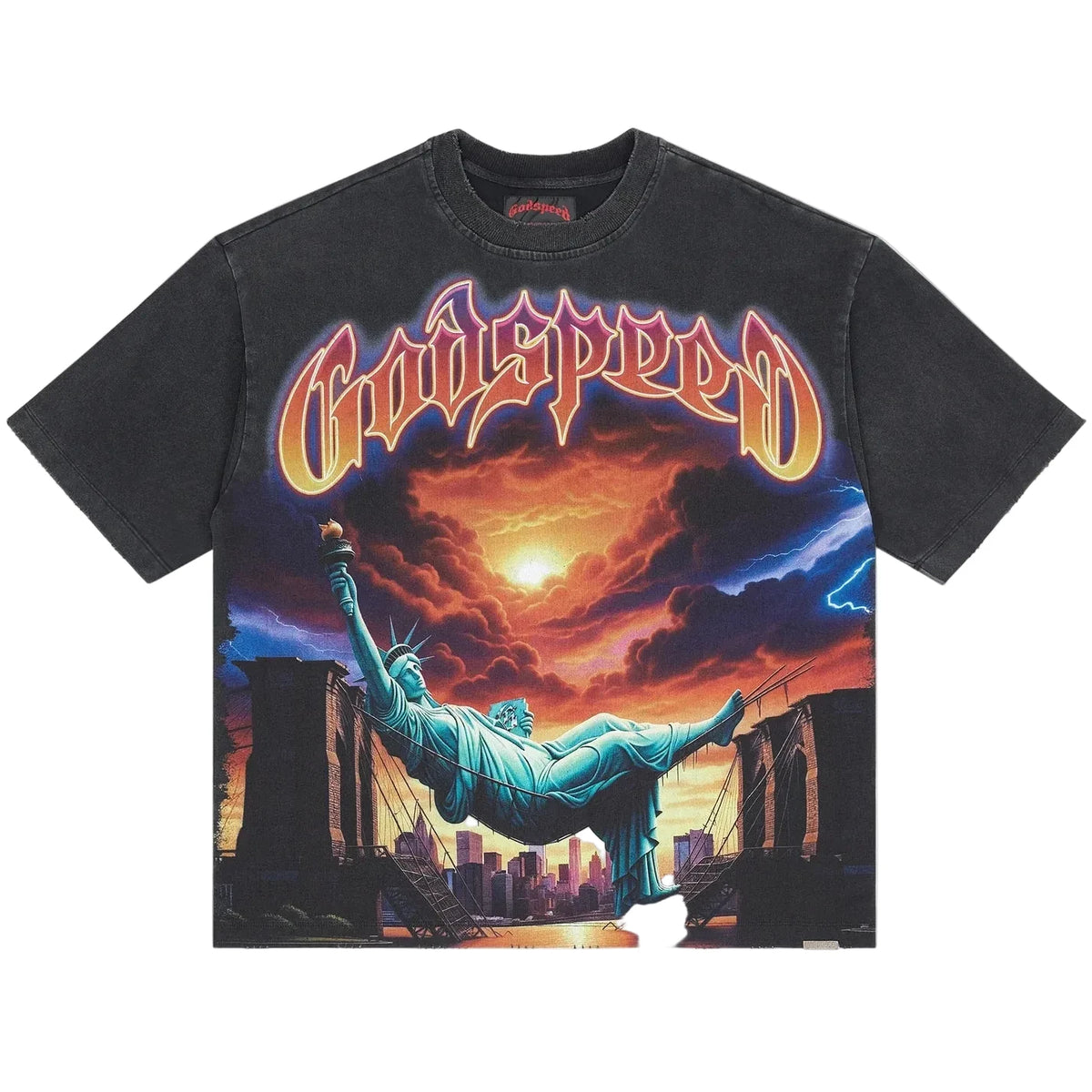 GODSPEED NYC BURNT BRIDGES TSHIRT (BLACK)
