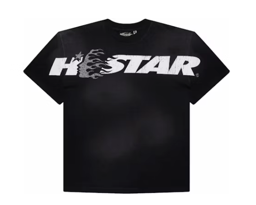 Hellstar Cartoon Logo Glitter Logo T-shirt Black