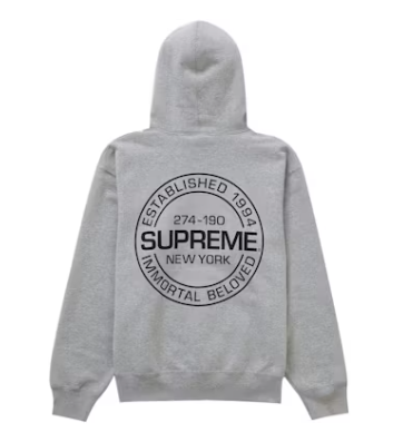 Supreme Immortal Hooded Sweatshirt Heather Grey