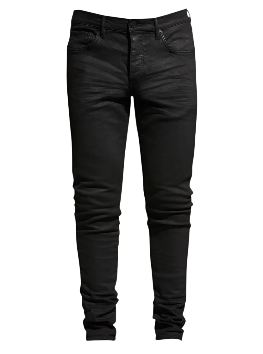 Purple Brand P001 Black Resin Skinny Jeans