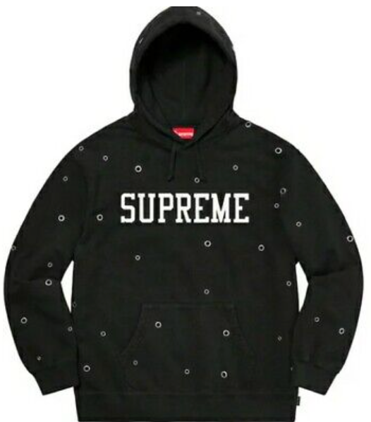 Supreme Eyelet Hooded Sweatshirt Black USED