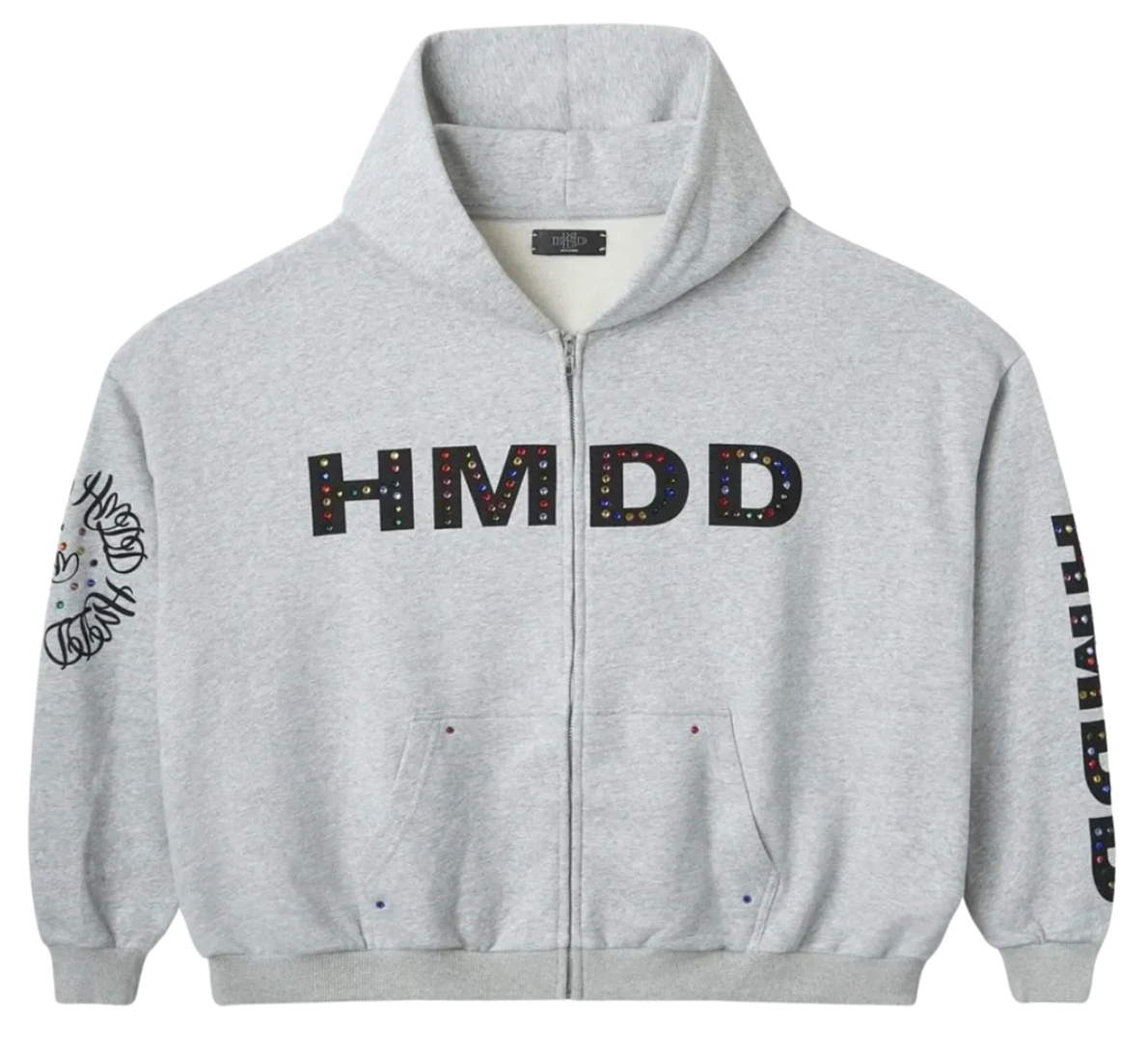HAPPY MEMORIES DON'T DIE HMDD 'CHIMSTONE' GREY ZIP UP HOODIE