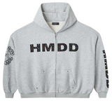 HAPPY MEMORIES DON'T DIE HMDD 'CHIMSTONE' GREY ZIP UP HOODIE