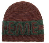Supreme Crochet Logo Beanie Brown