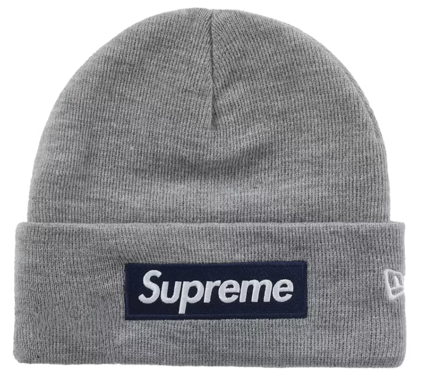 Supreme New Era Box Logo Beanie (FW25) Heather Grey