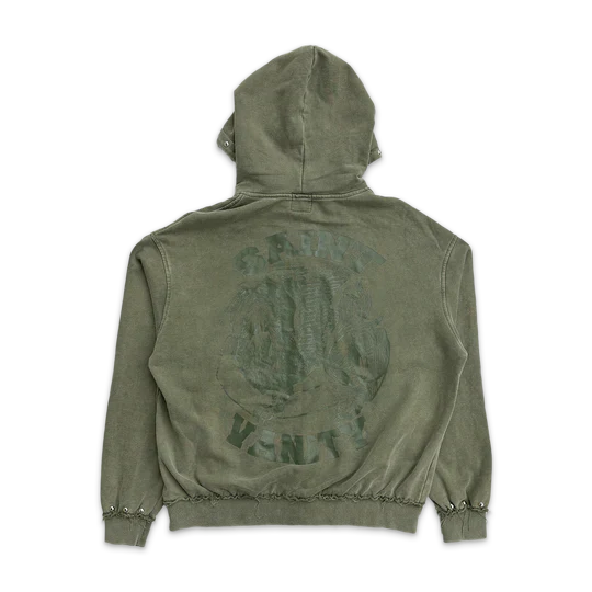 Saint Vanity "French Terry" Green Zip-Up Hoodie