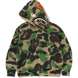 Bape ABC CAMO CROCHET RELAXED FIT SHARK FULL ZIP HOODIE MENS