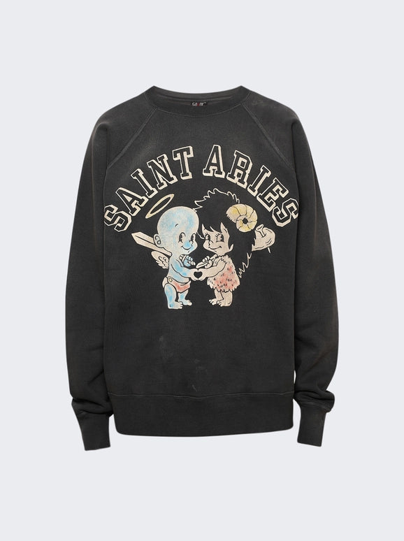 Saint Michael ARIES CREWNECK SWEATSHIRT BLACK