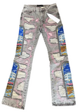 Who Decides War WDW x POTN Stained Glass Denim Jeans- Vintage Grey