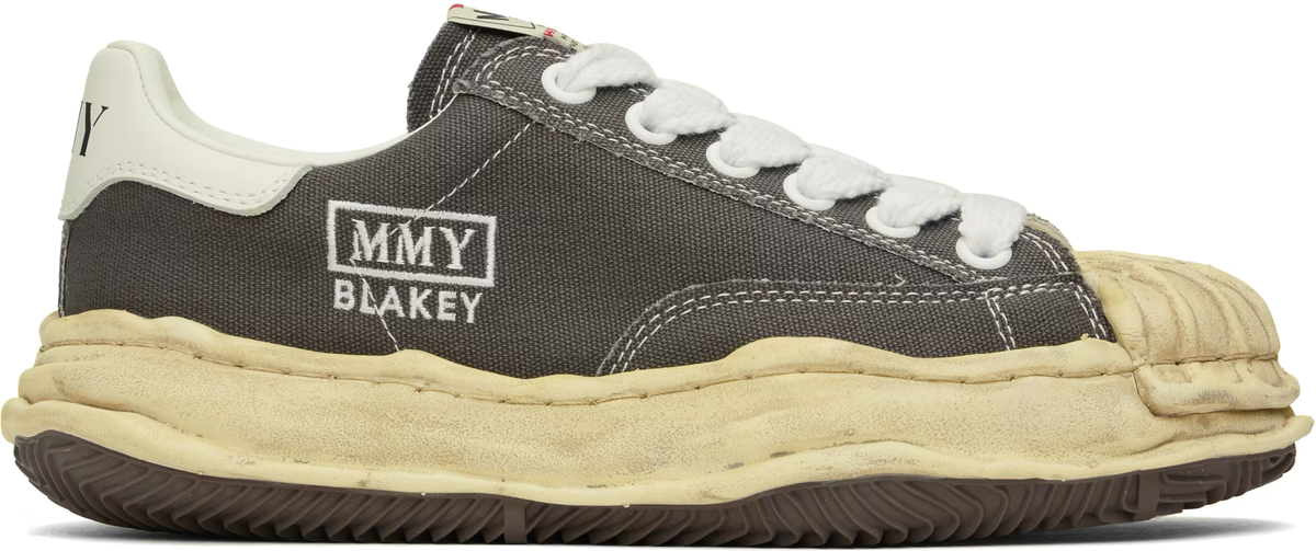MAISON MIHARA YASUHIRO Gray Blakey OG Dyed Sole Canvas Low-Top Sneakers