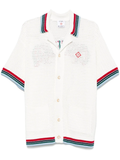 Casablanca Faux Knitted Crochet Top White/Red/Green
