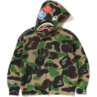 Bape ABC CAMO CROCHET RELAXED FIT SHARK FULL ZIP HOODIE MENS