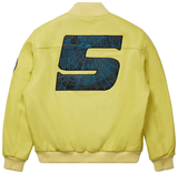Sp5der Leather Logo Bomber Jacket 'Yellow'