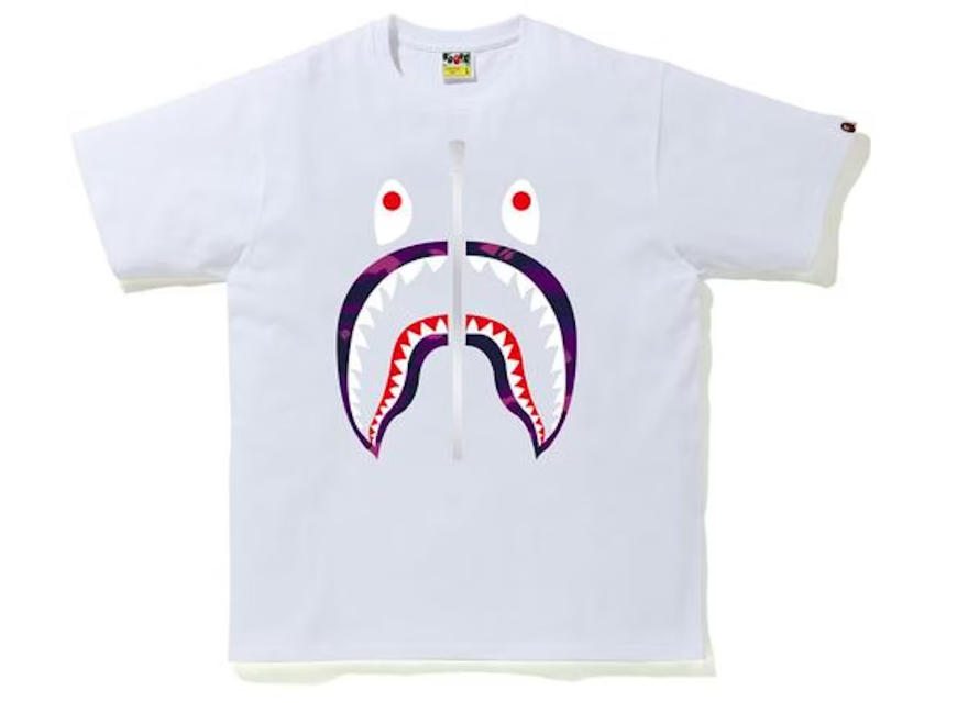 BAPE Color Camo Shark T-Shirt (SS20) White/Purple
