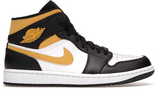 Jordan 1 Mid White Pollen Black