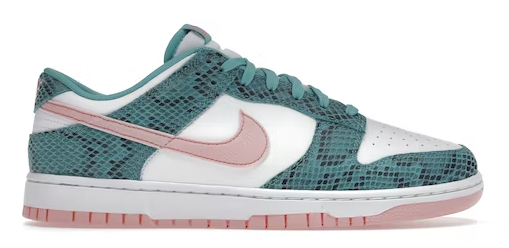 Nike Dunk Low Snakeskin Washed Teal Bleached Coral